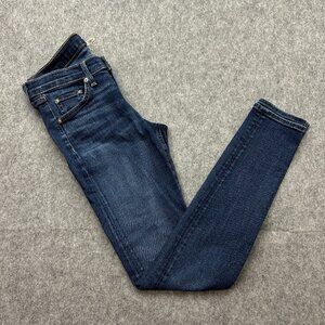 Rag & Bone Mid Rise Skinny Jeans Women's Size 27 Woodford Dark Wash Denim